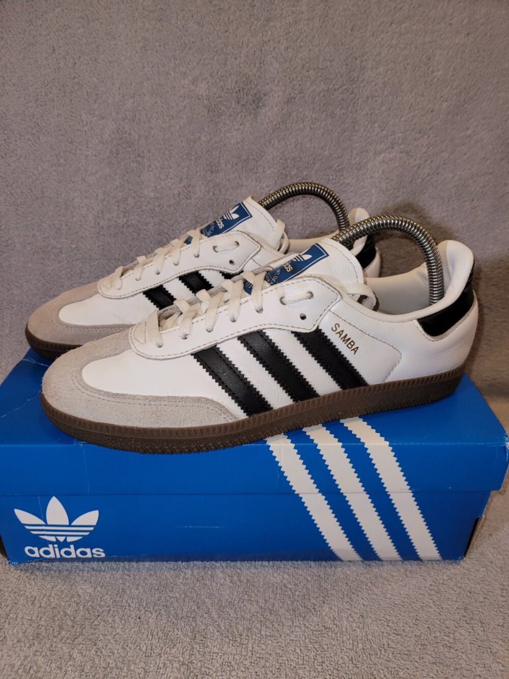 Adidas Samba OG J IE3675 Youth Size 7 White Black Brown Gum Sole Sneakers - Picture 9 of 14